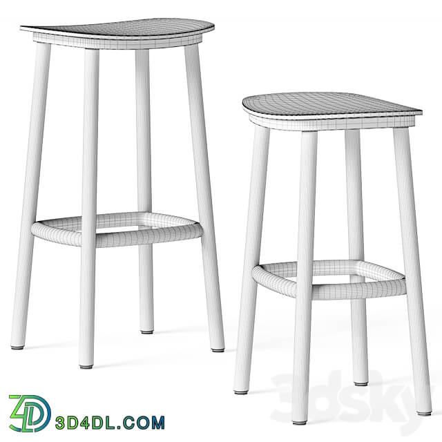 Cruso Paddle Bar Stools 3D Models