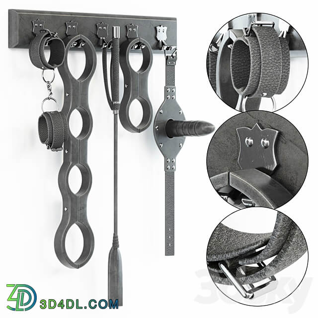 Set with handcuffs and more Bdsm 1 3D Models