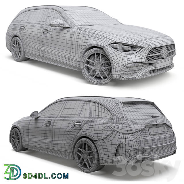 Mercedes Benz C Class state 2022 3D Models