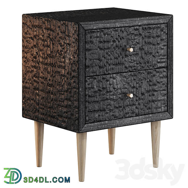 Charcoal wood cabinet Sideboard Chest of drawer 3D Models