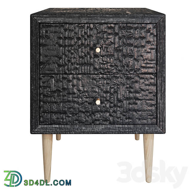 Charcoal wood cabinet Sideboard Chest of drawer 3D Models