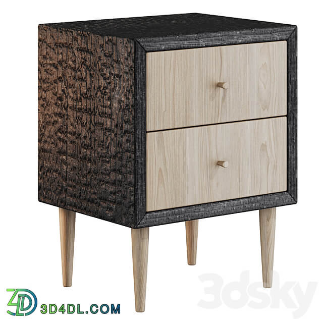 Charcoal wood cabinet Sideboard Chest of drawer 3D Models