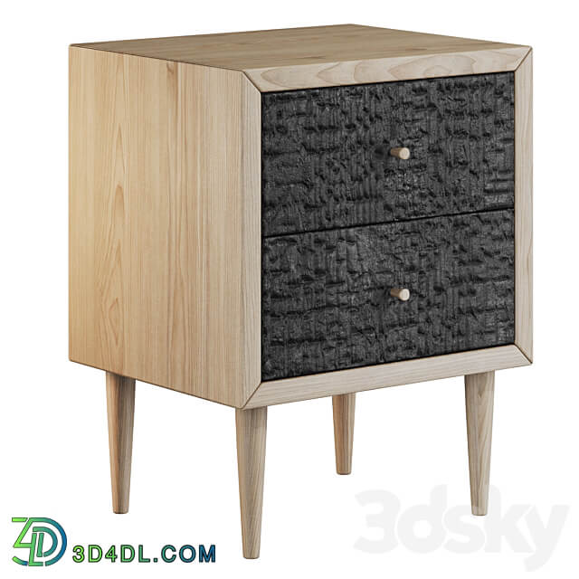 Charcoal wood cabinet Sideboard Chest of drawer 3D Models