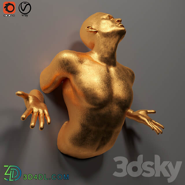 human sculpture wall art 01 3D Models