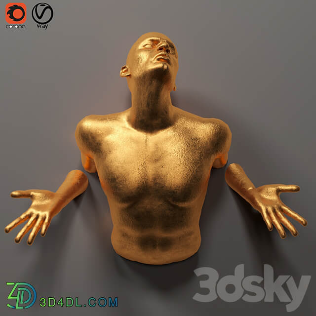 human sculpture wall art 01 3D Models