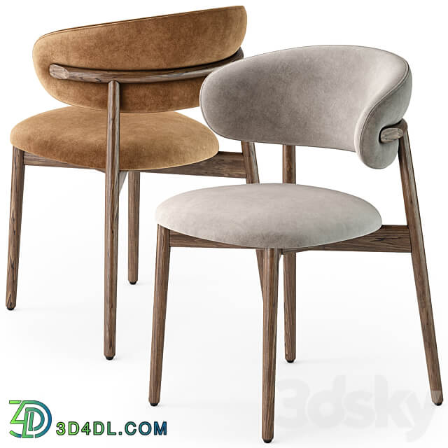 Calligaris Oleandro wood chair 3D Models