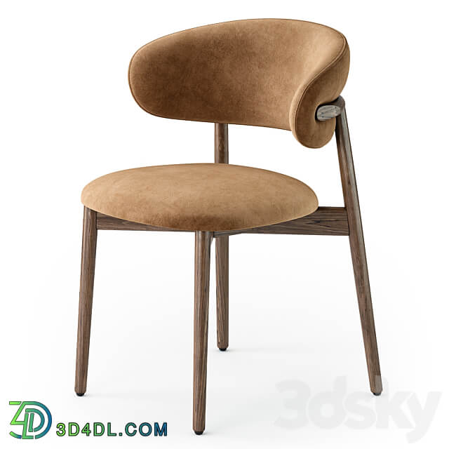 Calligaris Oleandro wood chair 3D Models