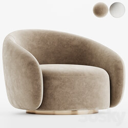 EICHHOLTZ Swivel Armchair BRICE Boucle Cream 3D Models 