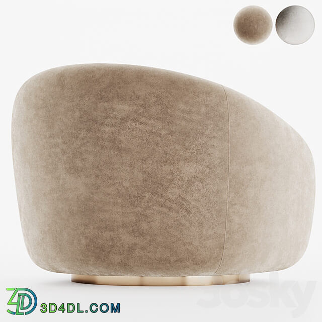 EICHHOLTZ Swivel Armchair BRICE Boucle Cream 3D Models