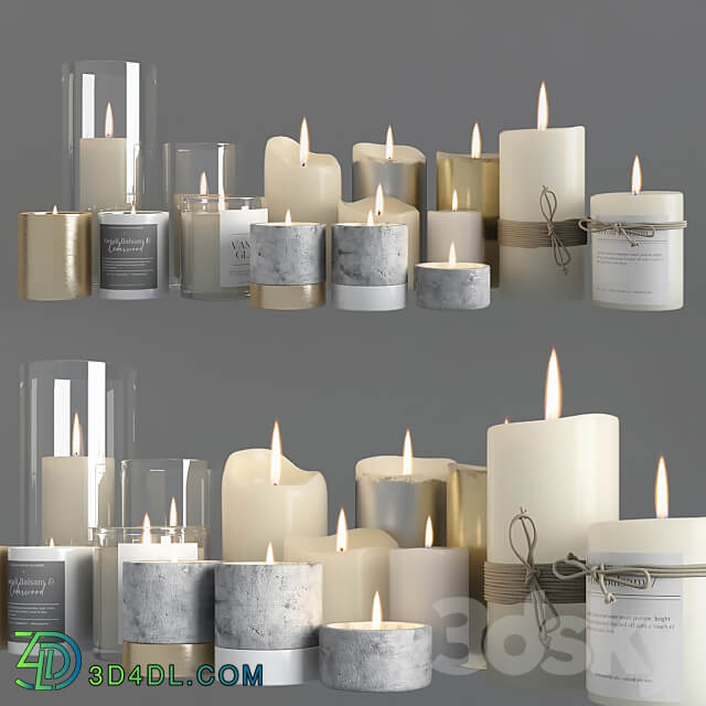 Candle Set 3D Models