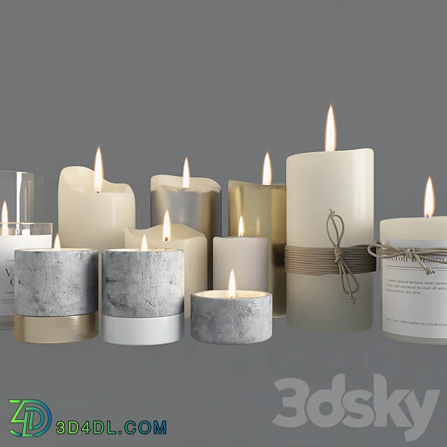 Candle Set 3D Models