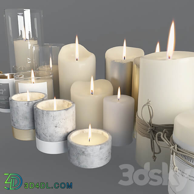 Candle Set 3D Models