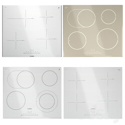 Set of light Bosch hobs 3D Models 