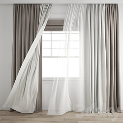 Curtain 432 Wind blowing effect 12 3D Models 