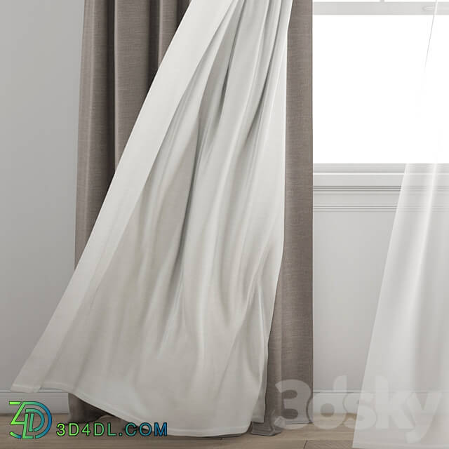 Curtain 432 Wind blowing effect 12 3D Models