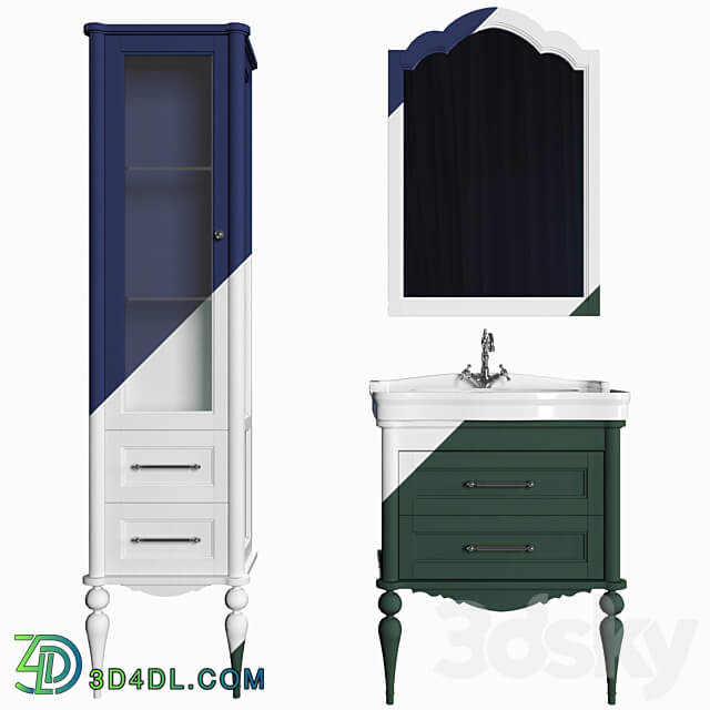 Cabinet with sink ValenHouse Aesthetics 80 3D Models