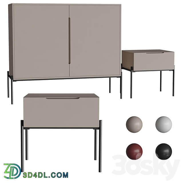 Bedside table and chest of drawers Flow Sideboard Chest of drawer 3D Models