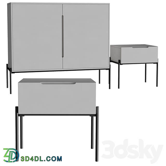 Bedside table and chest of drawers Flow Sideboard Chest of drawer 3D Models