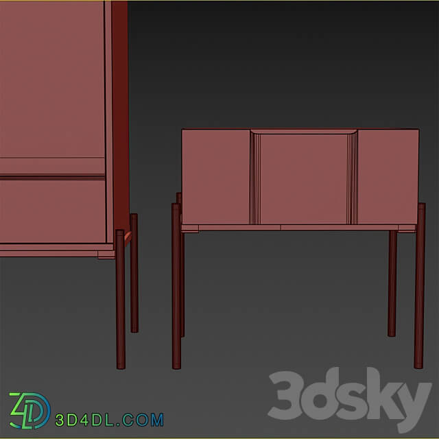 Bedside table and chest of drawers Flow Sideboard Chest of drawer 3D Models