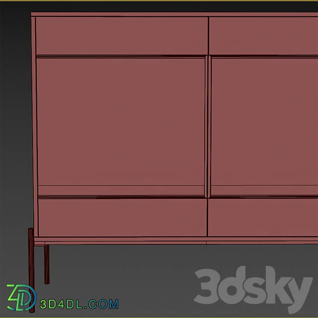 Bedside table and chest of drawers Flow Sideboard Chest of drawer 3D Models