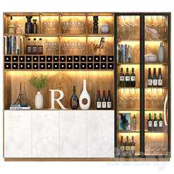 Wardrobe bar with alcohol. Wine 3D Models 