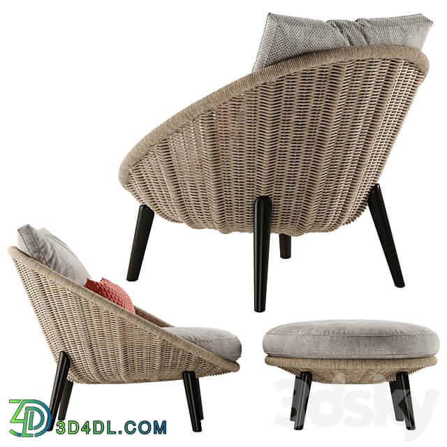 Minotti Lido Cord armchair 3D Models