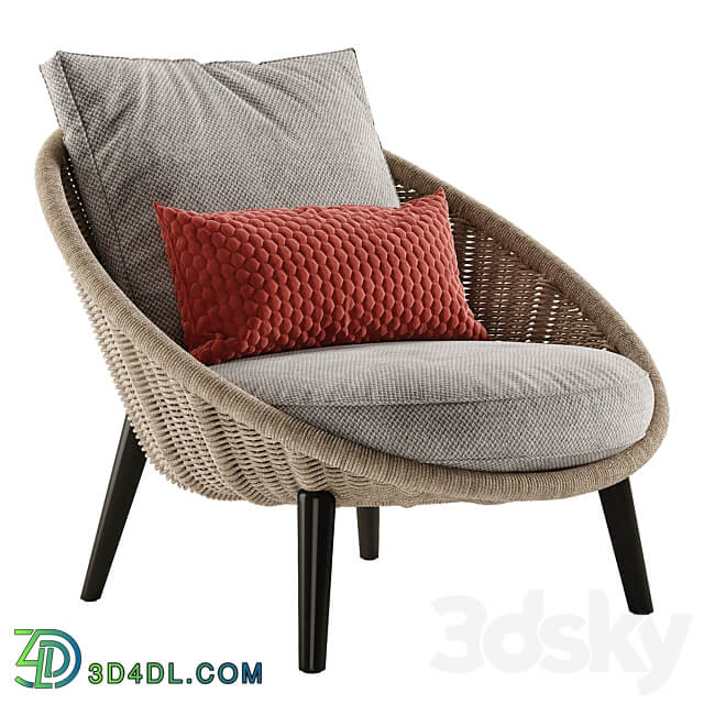Minotti Lido Cord armchair 3D Models