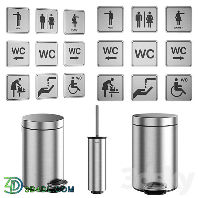 Accessories for public toilets set 151 part 1 3D Models