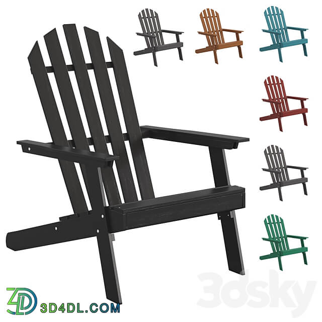 Acacia Adirondack Armchair Zeda 3D Models