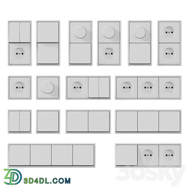 Sockets and switches JUNG Les Couleurs Miscellaneous 3D Models