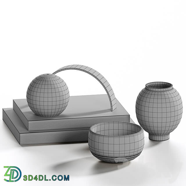 Decorative coffee table set 8 3D Models
