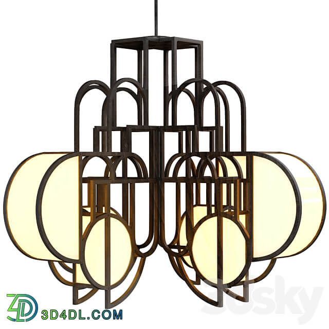 Twentieth Moonrise Chandelier black Pendant light 3D Models