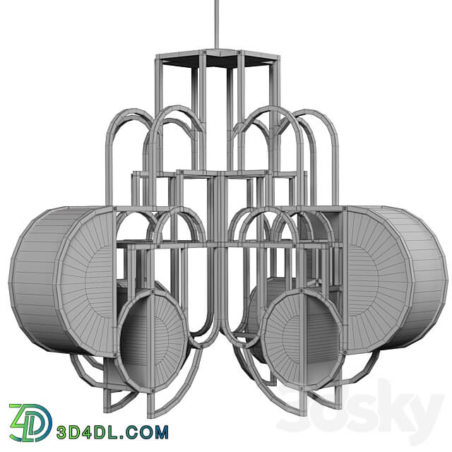 Twentieth Moonrise Chandelier black Pendant light 3D Models