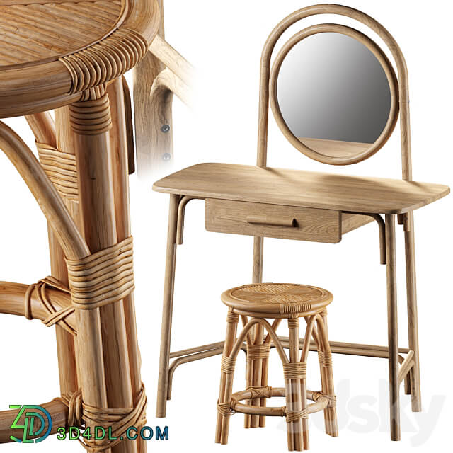 Dressing Table Marika and Chair Katni La Redoute Interieurs 3D Models