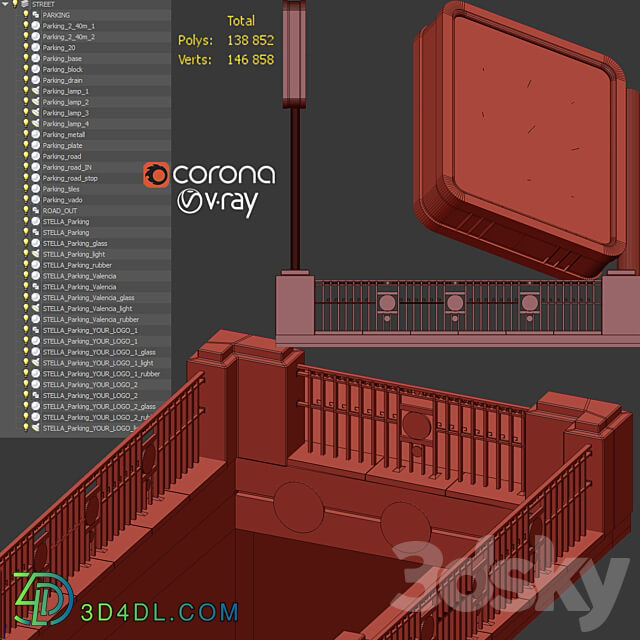 Entrance Exit to the underground parking 3D Models