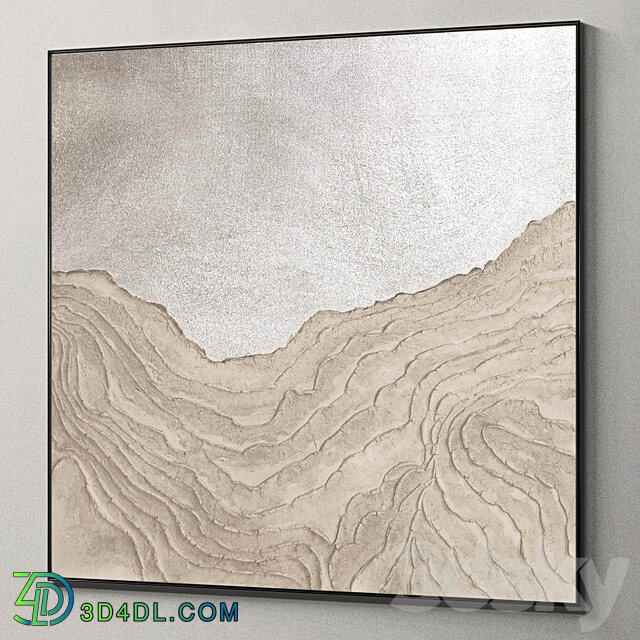 Plaster two square photo frames 34 3D Models