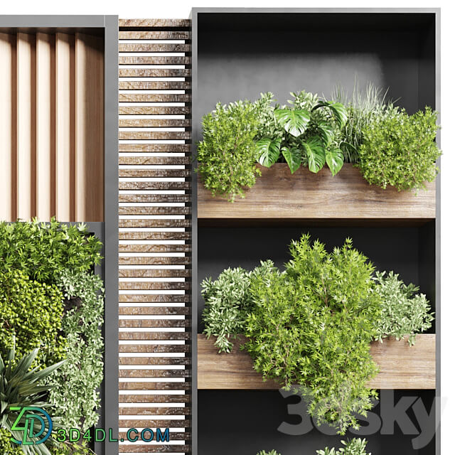 Vertical garden stand 15 wall decor with shelves for the library and closet or showcase corona Fitowall 3D Models