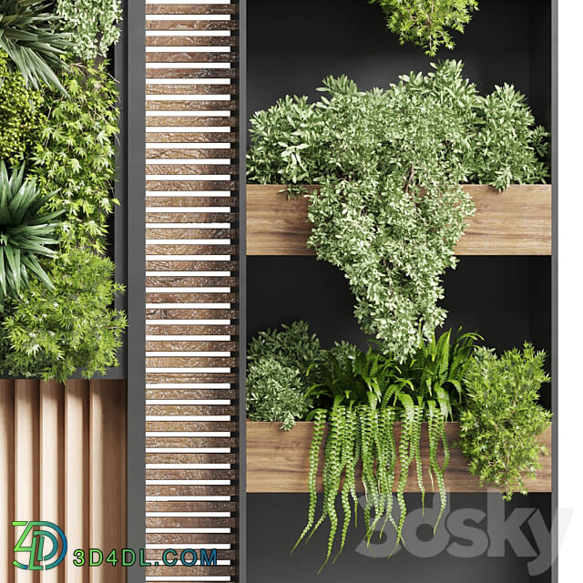 Vertical garden stand 15 wall decor with shelves for the library and closet or showcase corona Fitowall 3D Models