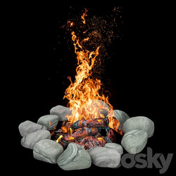 camping fire 007 Other 3D Models 