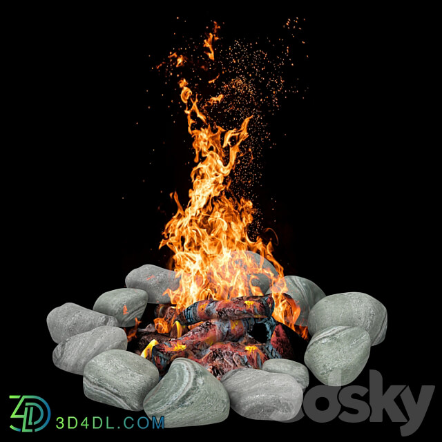 camping fire 007 Other 3D Models