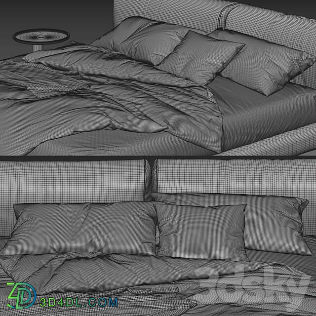 Living Divani Softwall Bed Bed 3D Models