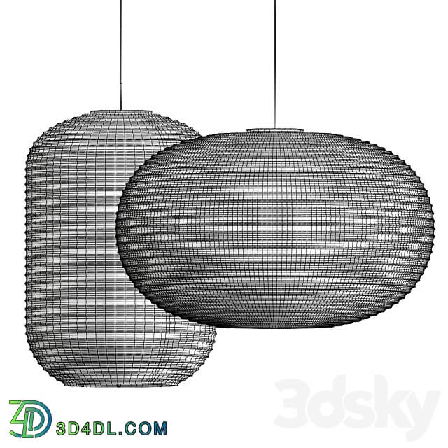 Paper Shade Pendants Pendant light 3D Models