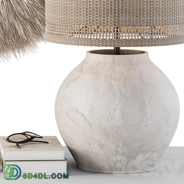 Decorative Set moon Thatch with Dried Plant Set 105 3D Models