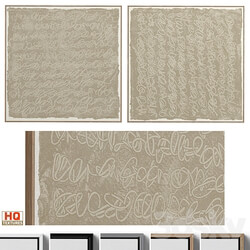 Large Textural Abstract Neutral Wall Art C 401 3D Models 