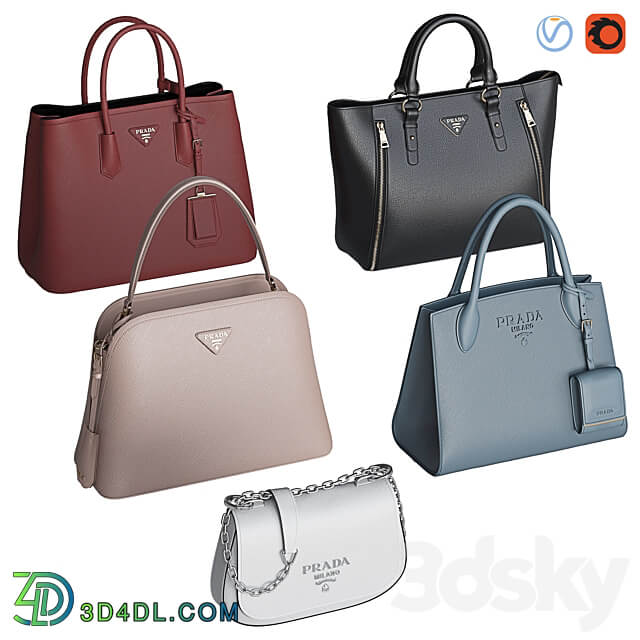 Bag set 9. Prada collection 2 Other decorative objects 3D Models