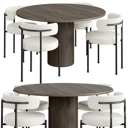 Dinning Set 44 Table Chair 3D Models 