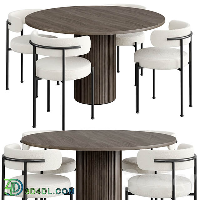 Dinning Set 44 Table Chair 3D Models