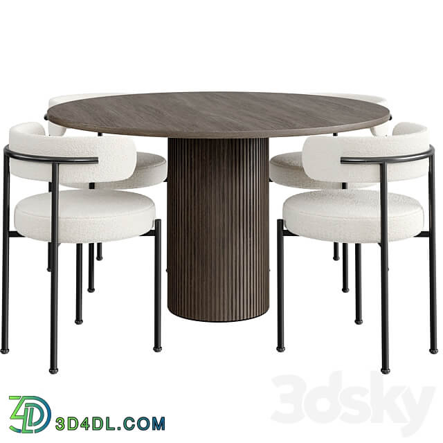 Dinning Set 44 Table Chair 3D Models