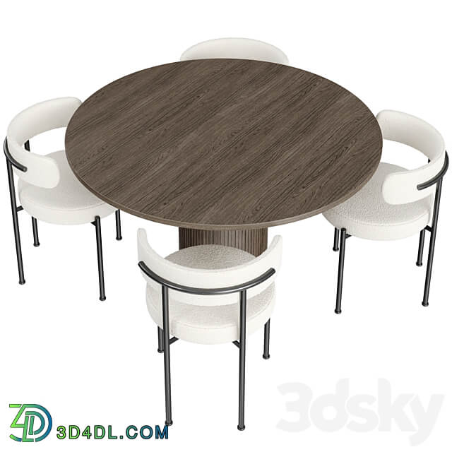 Dinning Set 44 Table Chair 3D Models