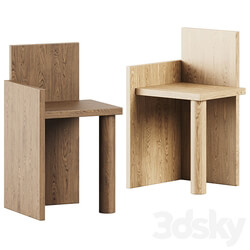 Ferm Living Uta Piece Chair Wooden 3D Models 